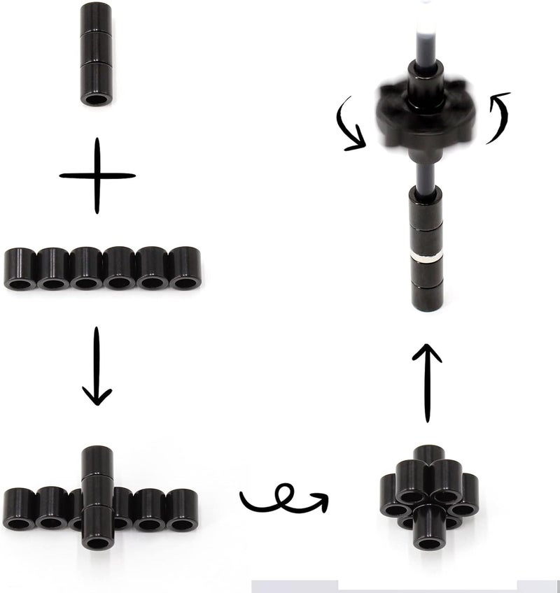 TTzycc Magnetic Fidget Pen with 13 Rings - Decompression Magnet Pen, Creative Writing Toy, Stress Relief Gift (Black) - Image 3